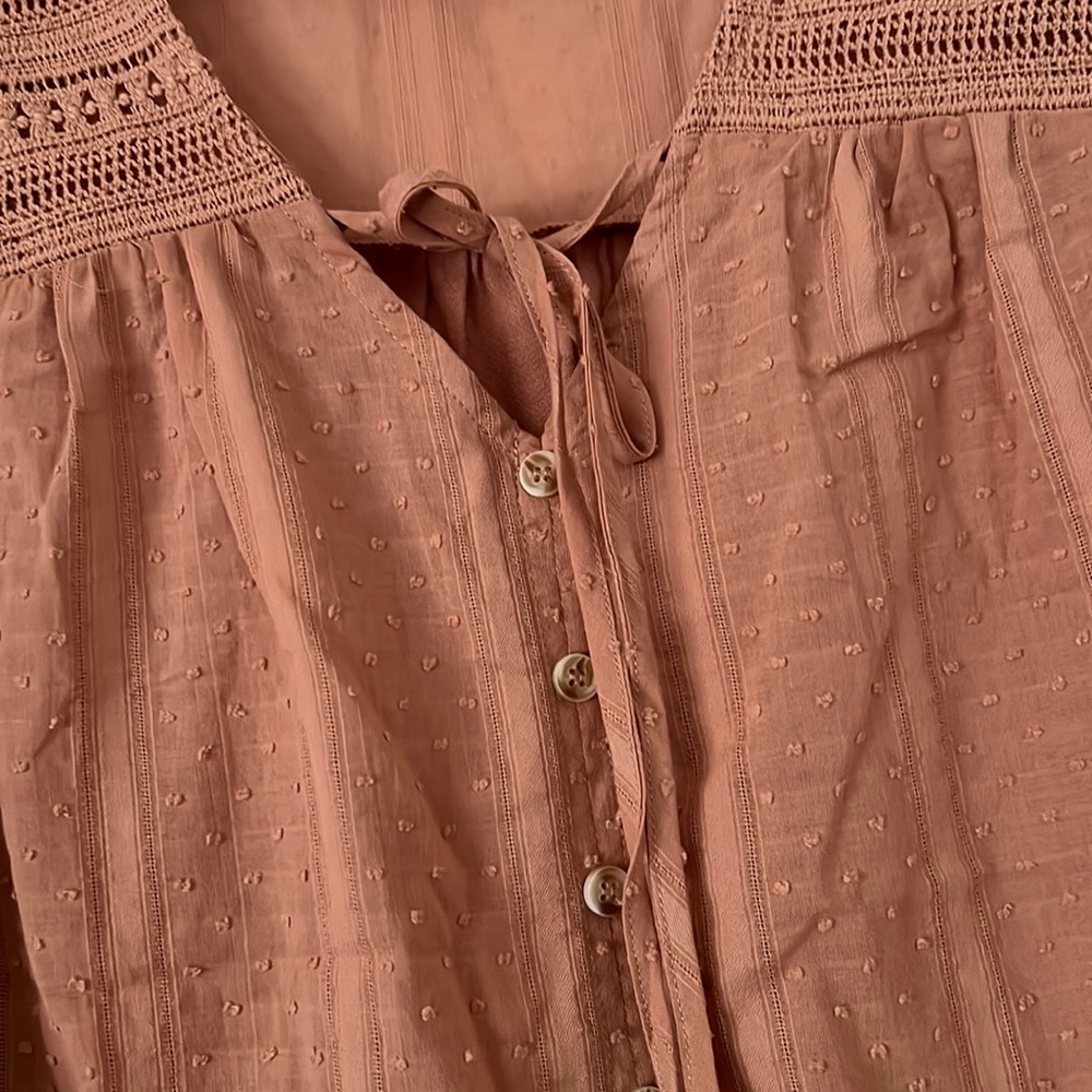 NWOT Flower & Feather dusty pink- peach cute blouse - Picture 4 of 7